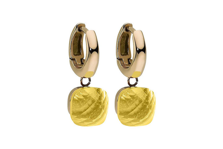 Qudo Firenze Creolen gold farben/Edelstahl beschichtet citrine, citrine