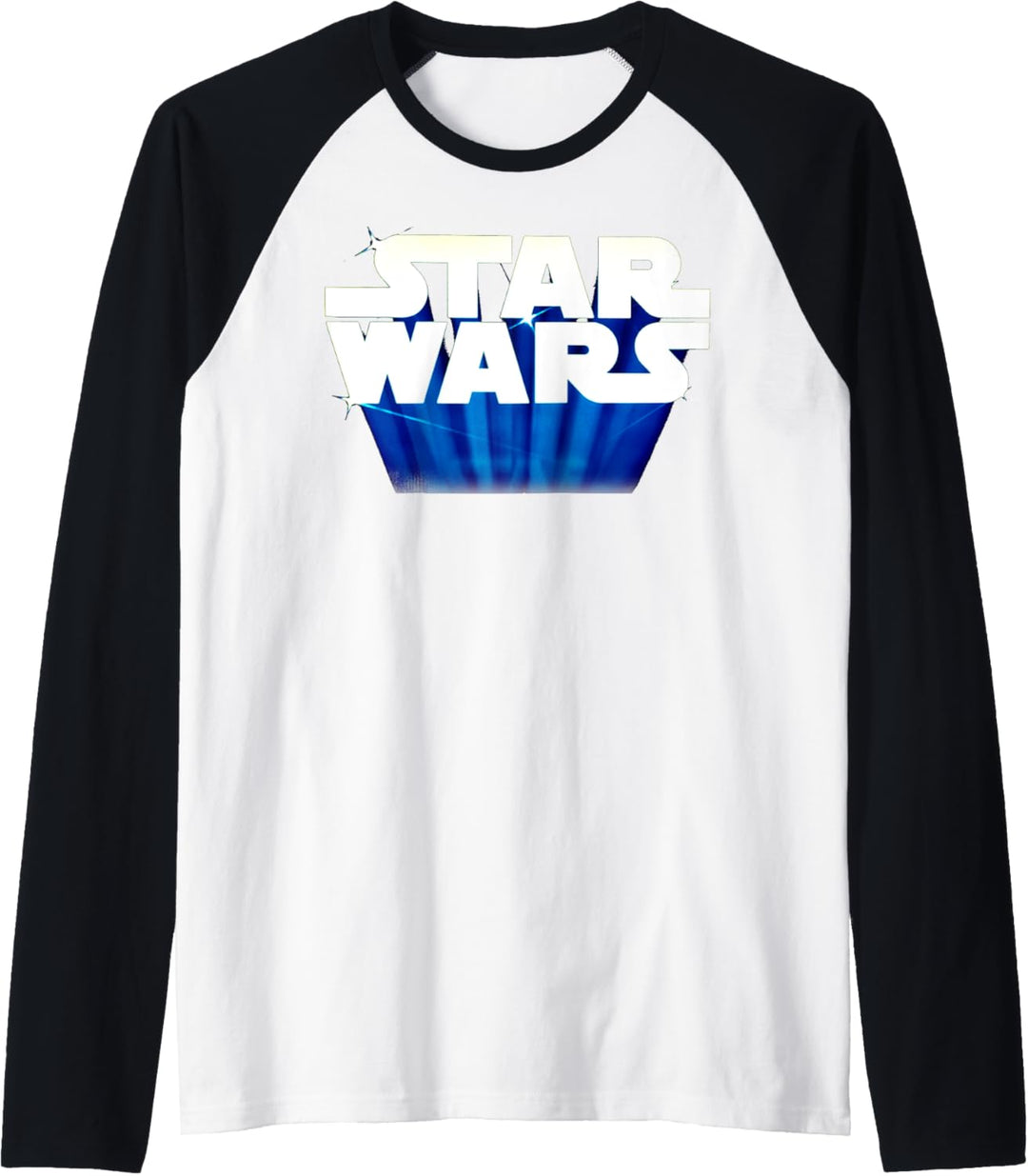 Star Wars Logo Glowing Blue Raglan
