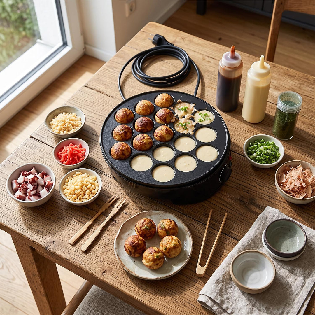 Takoyaki Maker, 18 Mulden elektrisch, mini japanisch Eu, Eu