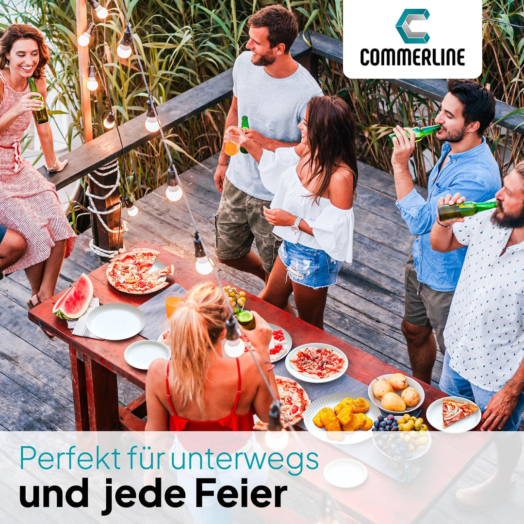 Commerline Pappteller Rund Ø26 cm, 250 Stück, Einwegteller, Partyteller Rund-26 cm 250, Rund-26 cm 2