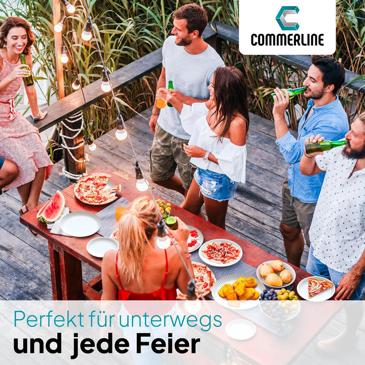 Commerline Pappteller Rund Ø26 cm, 250 Stück, Einwegteller, Partyteller Rund-26 cm 250, Rund-26 cm 2