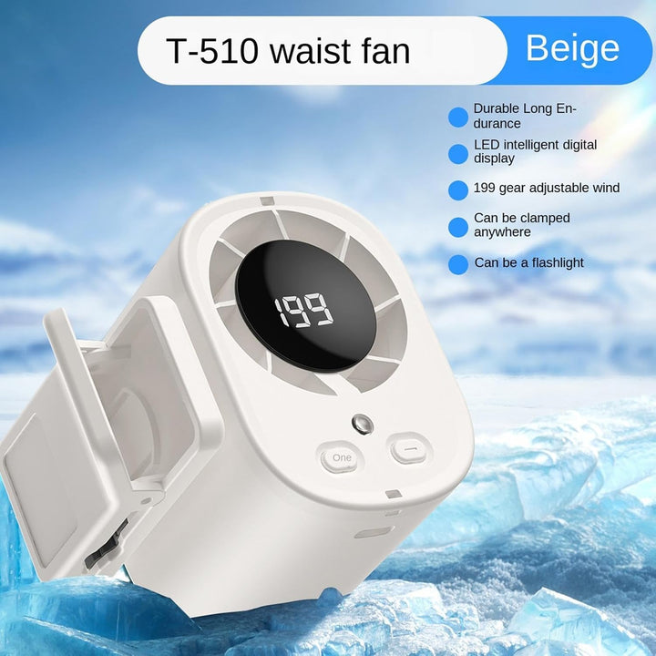 Klemmventilator 199 Stufen wiederaufladbar tragbarer Luftstrom mit Cremefarben, Cremefarben