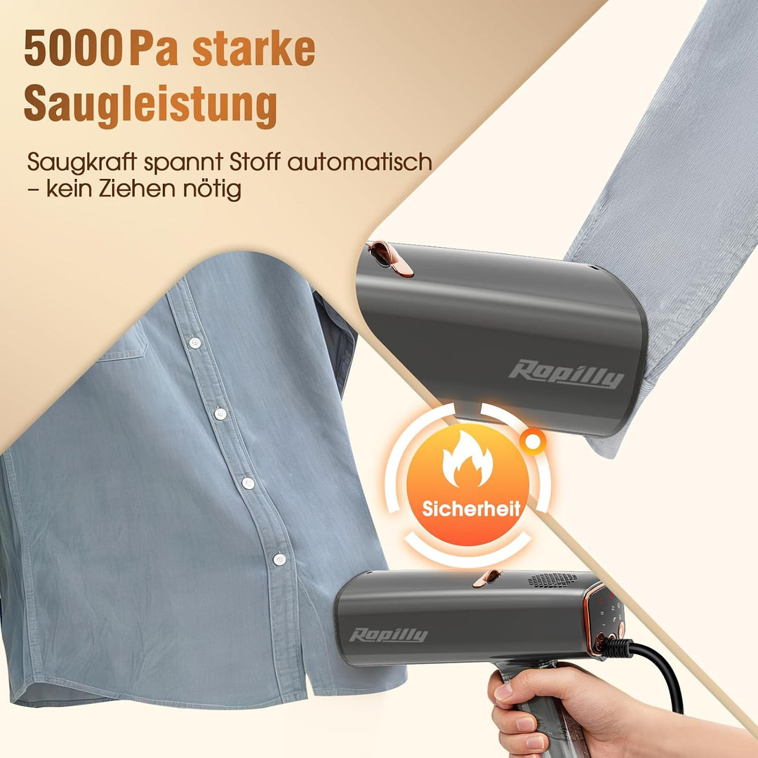 Dampfglätter mit Saugfunktion, 2100W Reisebügeleisen mit 5000Pa Saugkraft, 35 g/min Dampf, 440 ml Wa