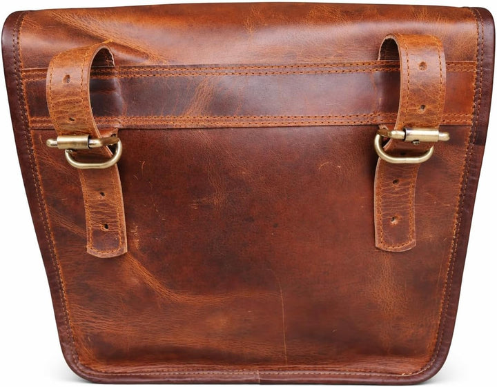 Seitentasche aus amerikanischem blauem Leder, Motorradtasche, Satteltaschen, Lenker-Sissy-Bar, Satte