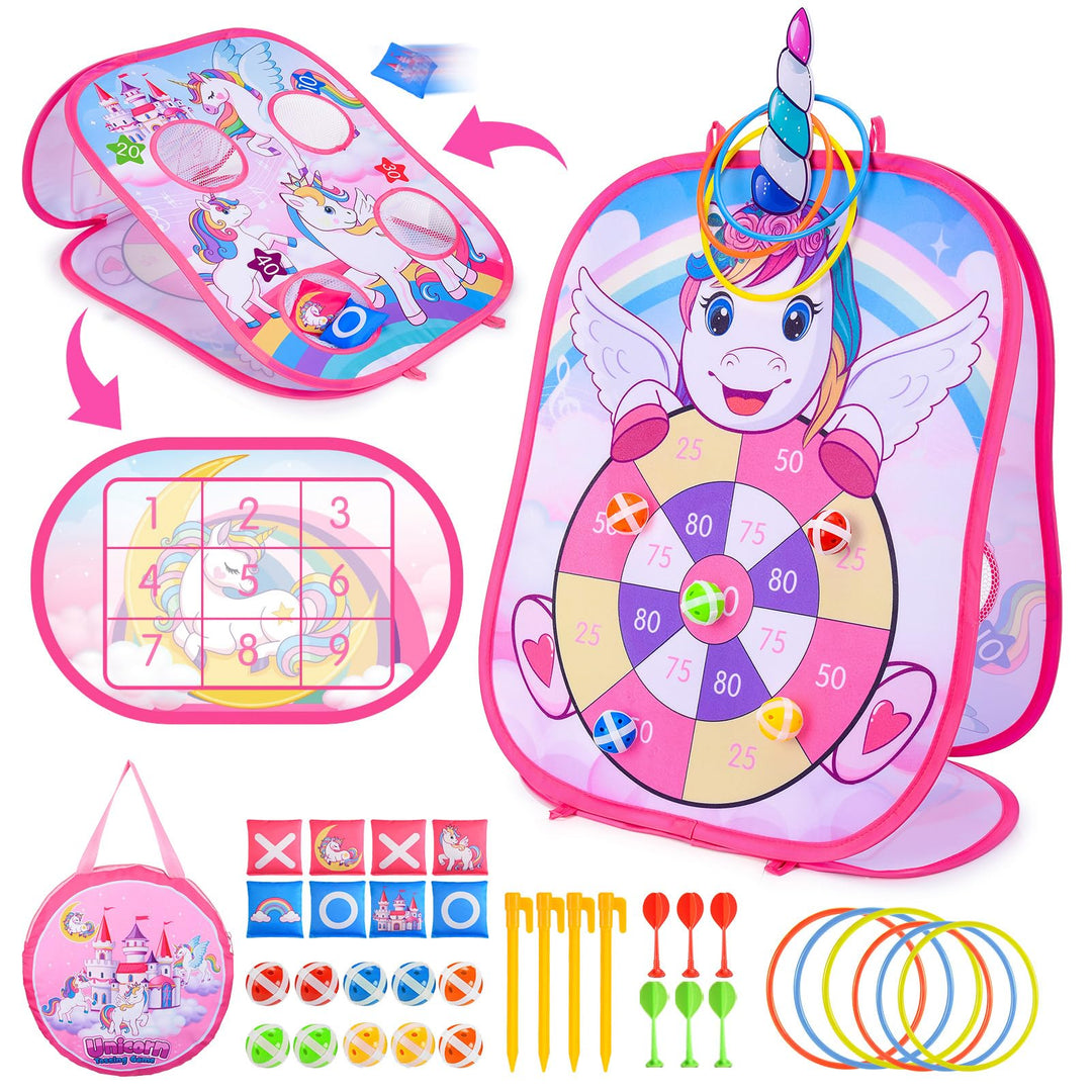 5-in-1 Ring Wurfspiel Dartscheibe Outdoor Garten Spiele Für Kinder, Gartenspielzeug Kinder Outdoor S