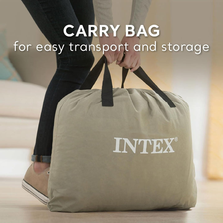 Intex Dura-Beam Plus Mid-Rise Luftmatratze: Fiber-Tech – Twin Size – Integrierte USB-Elektropumpe –
