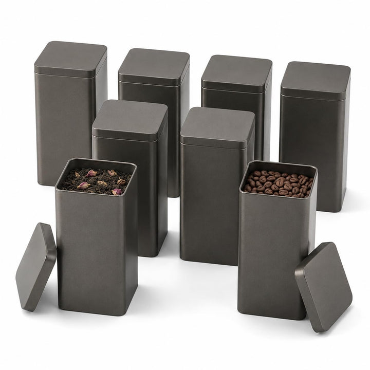 8 Stück Klassische Teedosen für Losen Tee, Aromadicht aus Metall für je 150g Earl Grey, TeeAufbewahr