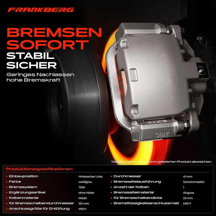 Frankberg Bremssattel Bremszange Vorne Links Kompatibel mit Insignia A G09 2008-2017 Insignia A Spor