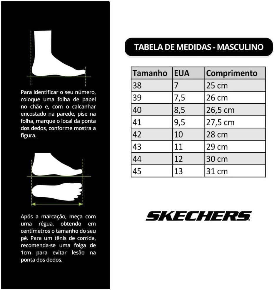 Skechers Herren Fabric 45 EU Schwarz, 45 EU Schwarz