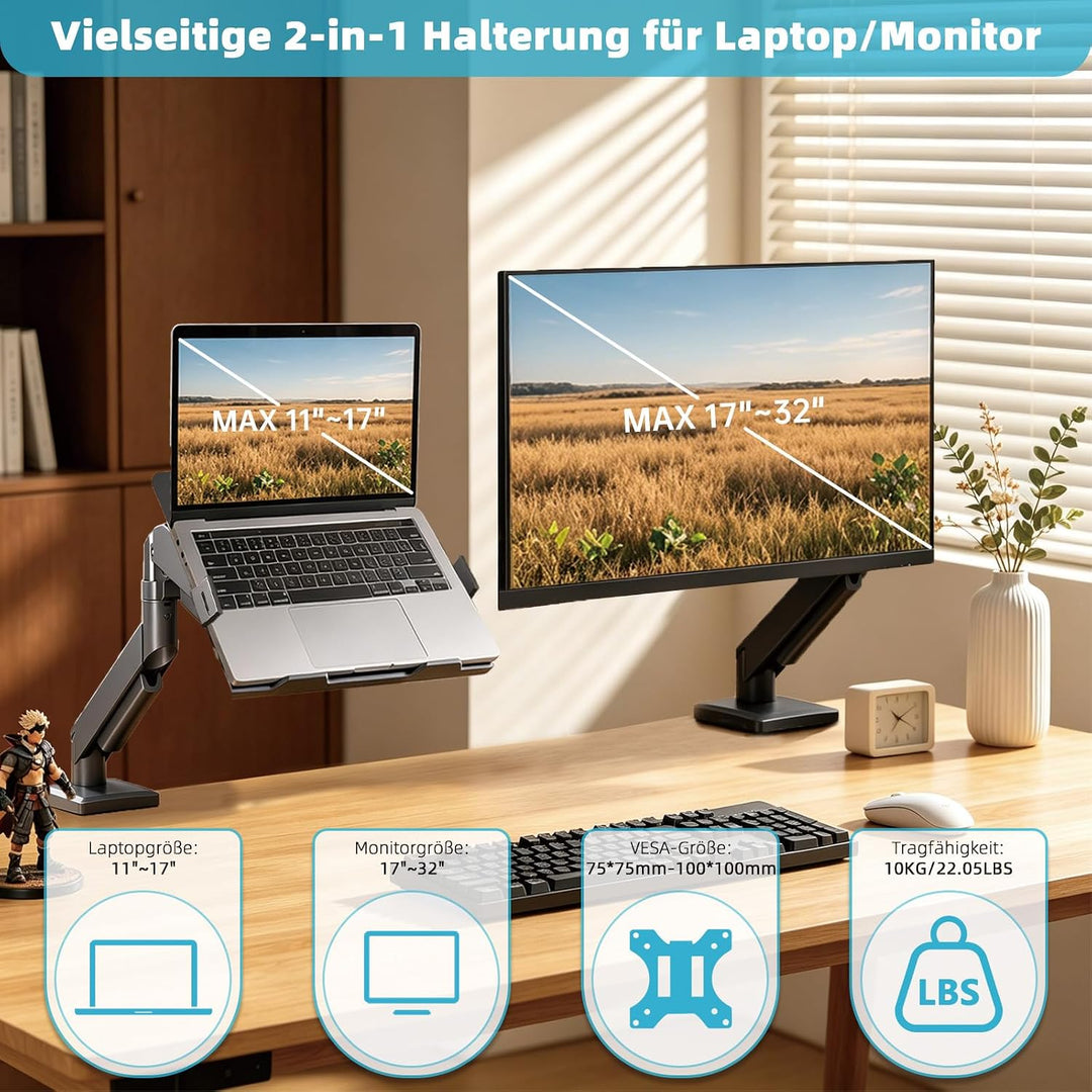 2 in 1 Laptop Halterung Verstellbare