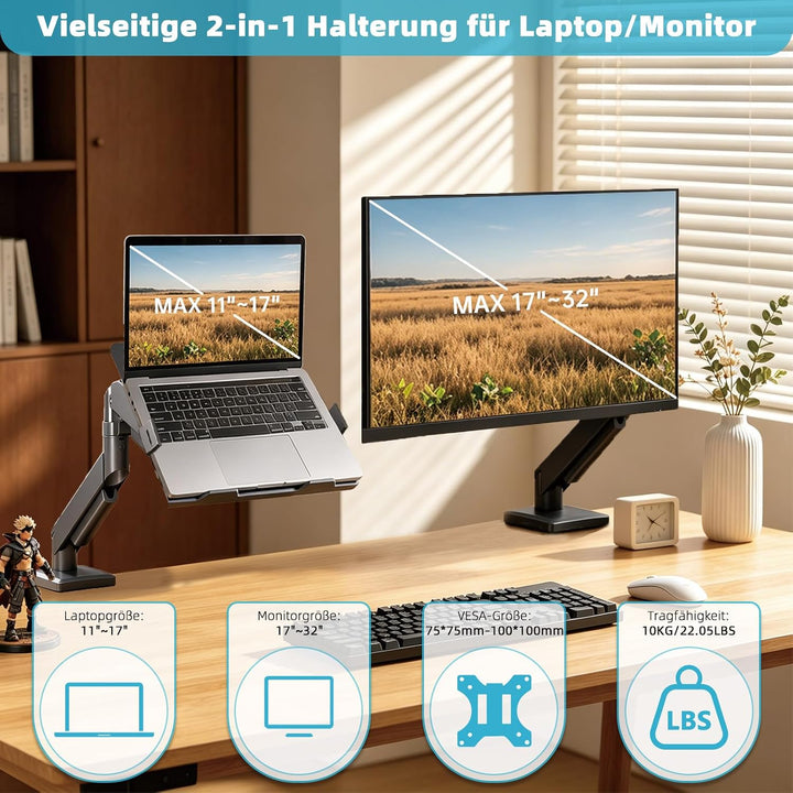 2 in 1 Laptop Halterung Verstellbare