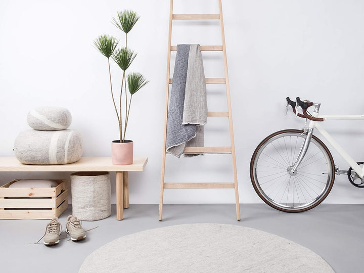 myfelt Béla Filzteppich — Ø 90 cm, ideal für Schlaf-, Wohn-, Kinderzimmer, Flur &amp; Bad Beige 90cm Ø,