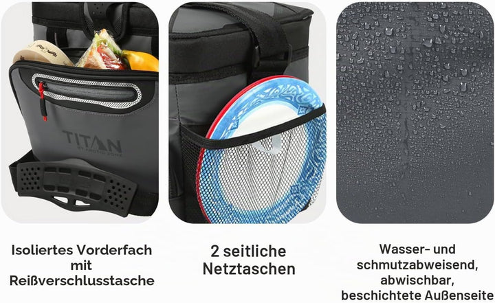 Titan by Arctic Zone Im Freien Titan 30 Can Cooler Eistruhe, 16 Dosen Sharkskin Grau
