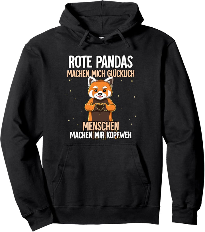 Roter Panda Pullover Hoodie
