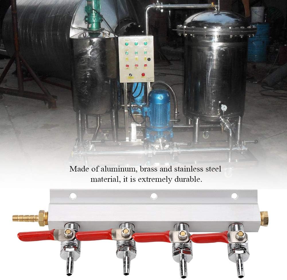 4-Wege-Gasverteiler Muti-Way-CO2-Verteiler für Verteiler Splitter Beer Integrierte Rückschlagventile