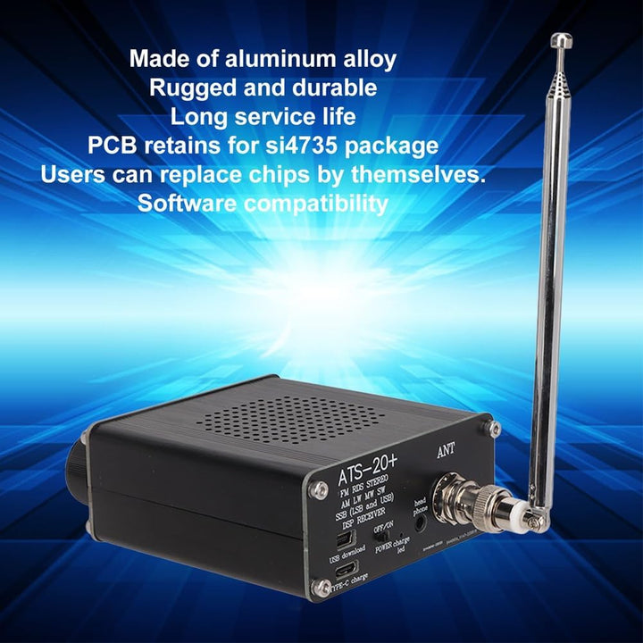 Funkempfänger ATS 20+ – Digitaler Multiband-Empfänger, leicht zu lesen – Professionelles und leichte