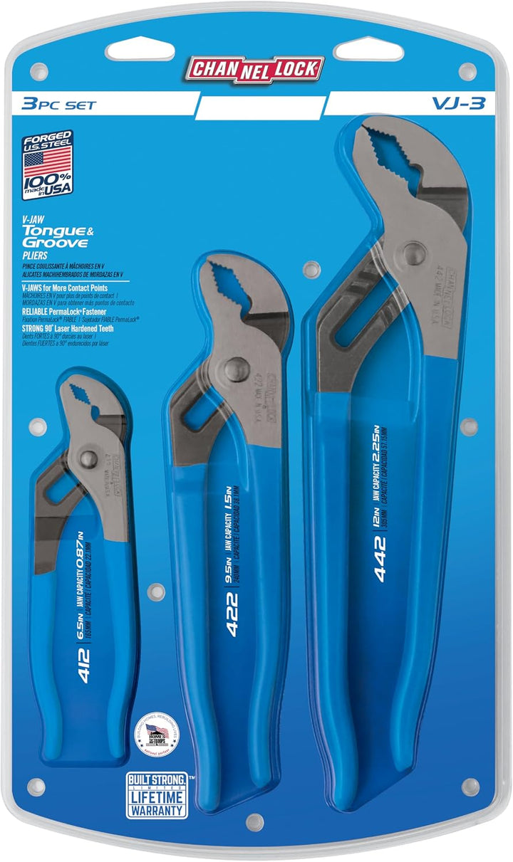 Zangen-Set, 3-teilig 3 Piece Set, 6.5", 9.5", 12" Blau, 3 Piece Set, 6.5", 9.5", 12" Blau