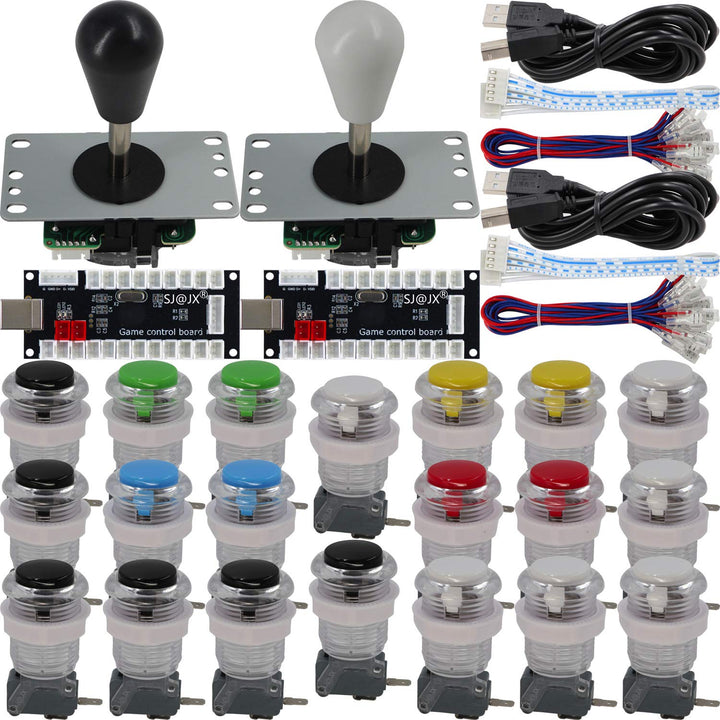 SJ@JX Arcade Game 2 Player Controller DIY Kit Microswitch Button 4&amp;8 Way Joystick Zero Delay USB Enc