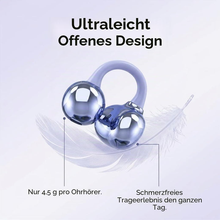 Kabellos Bluetooth Kopfhörer Open Ear 4.5g Leichte Clip On Kopfhörer mit Ohrclip Bluetooth 5.4 Ear C
