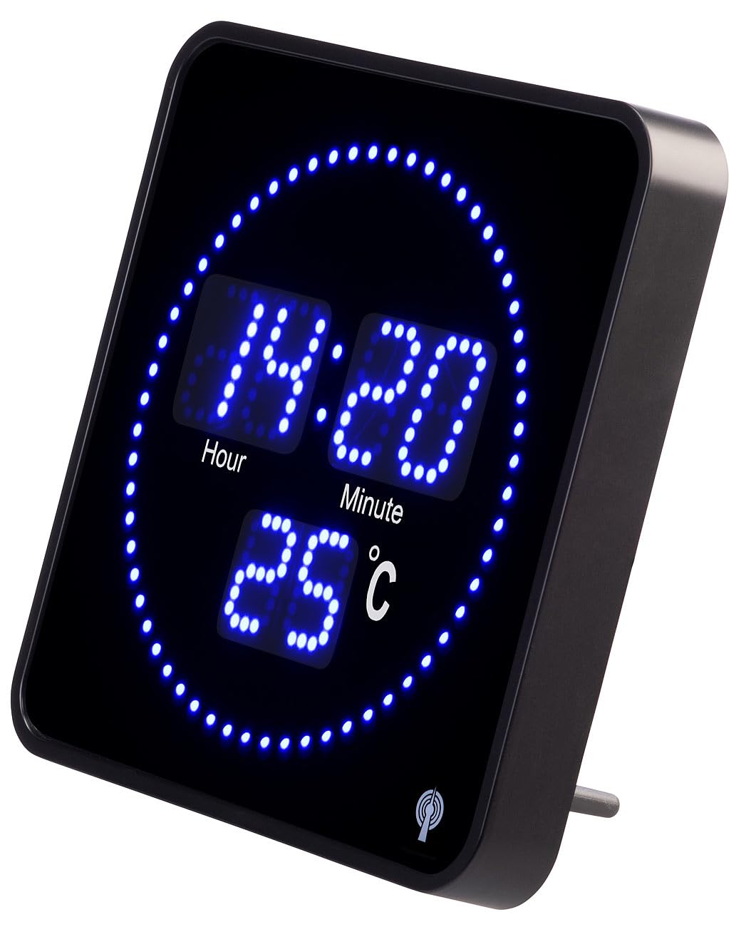 Lunartec Funkuhr: Flache LED-Funk-Tisch- und Wanduhr, Temperatur-Anzeige, Blaue LEDs (Digital Wanduh