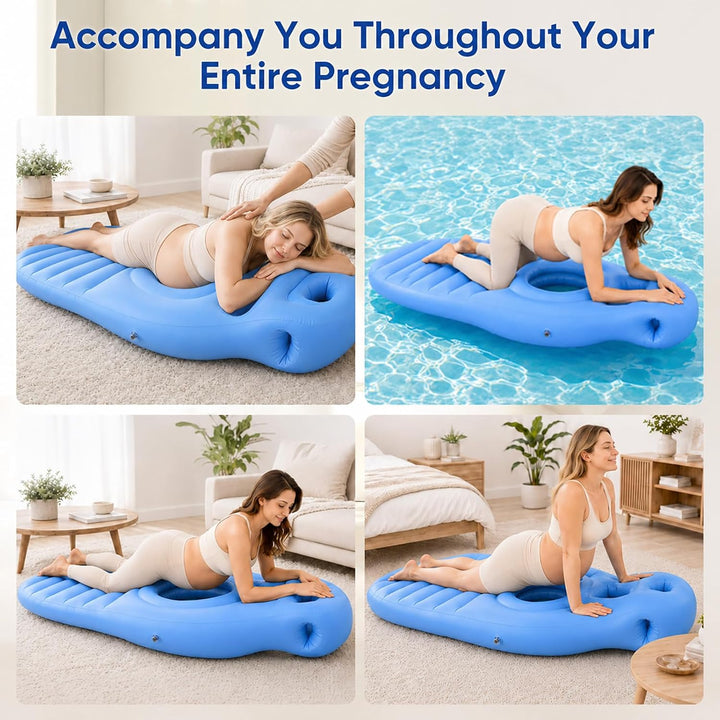 Aufblasbares Schwangerschaftskissen, Yogamatte Für Schwangere Mit Loch, Bequeme Beflockte Luftbett f