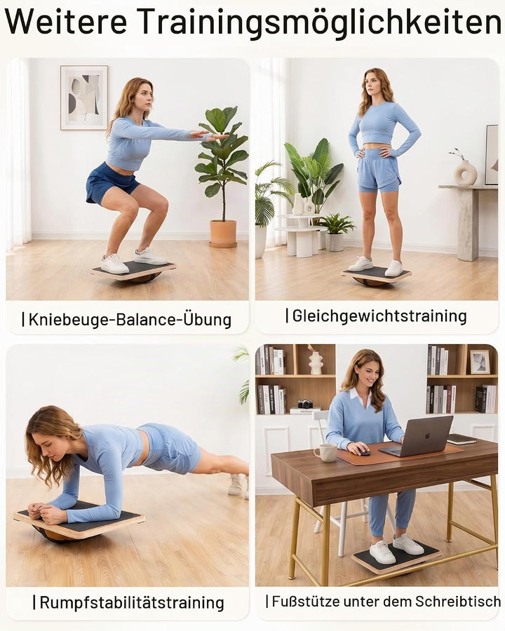 StrongTek Professional Wooden Balance Board, Rocker Board, Wood Standing Desk Accessory, Balancing B