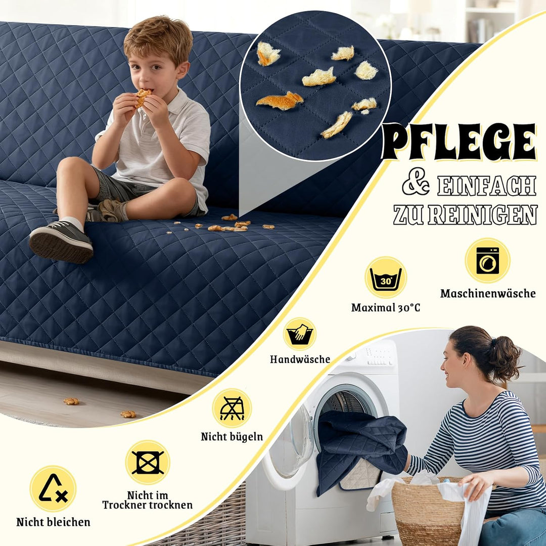 TAOCOCO Sofa Überzug, Sofabezug Wasserdicht Mit Gummiband，Wohnzimmer Anti-Rutsch Gepolsterter Sofasc