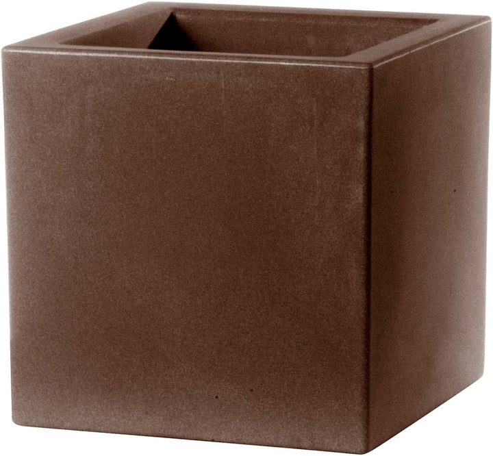 TERAPLAST Blumentopf Schio Cubo 40 cm Made in Italy recyclebar 40 cm Cappuccino, 40 cm Cappuccino
