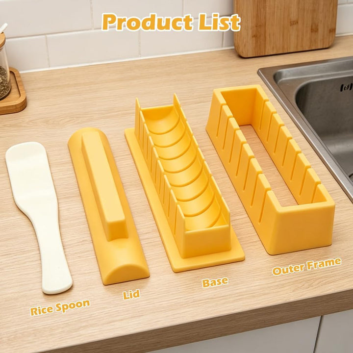 Sushi Maker, Gelb DIY Sushi Form, Anfänger Sushimaker zum Selber Machen,Einfache Version Quadrat Sus