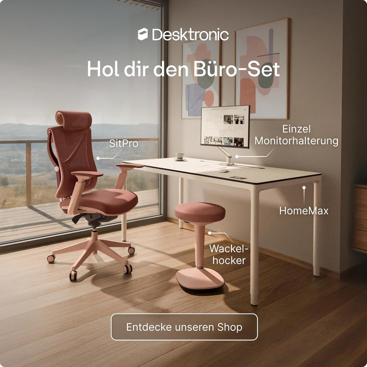 Desktronic Ergonomischer Stehhocker höhenverstellbar (57–82 cm) – Wackelhocker 37 cm Durchmesser, 36