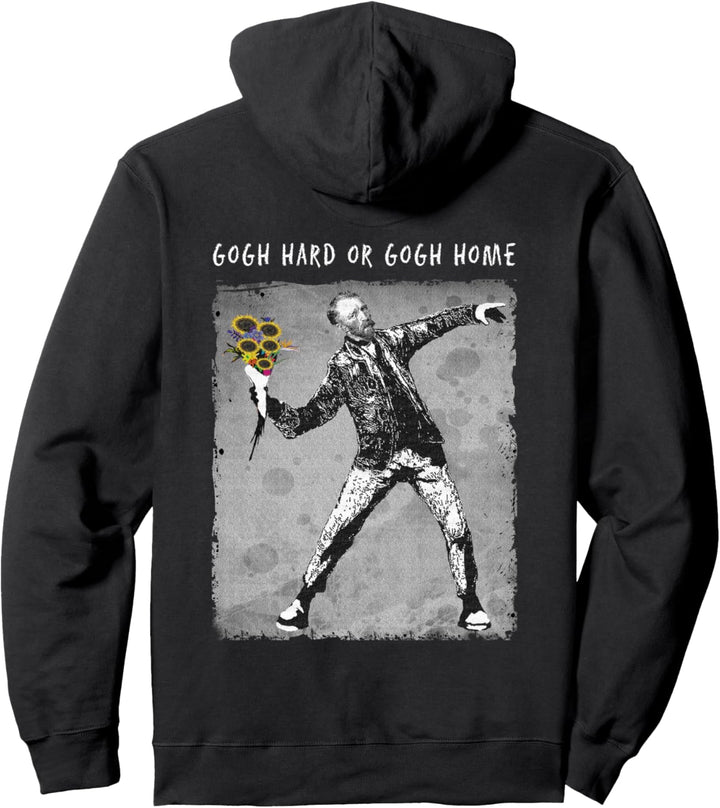Gogh Hard - Van Gogh Lustiges Meme Distressed Grafik Pullover Hoodie