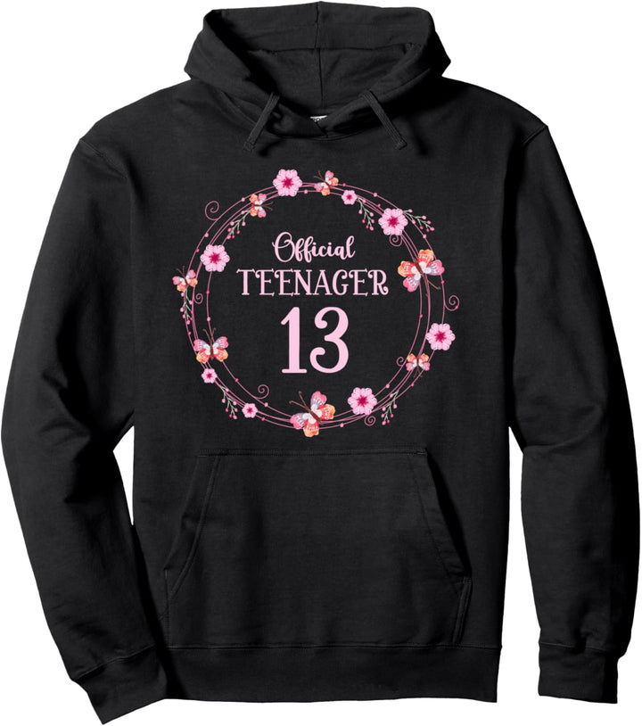 13. Geburtstag Blumenkranz Mädchen Offizielles Teenager Pullover Hoodie