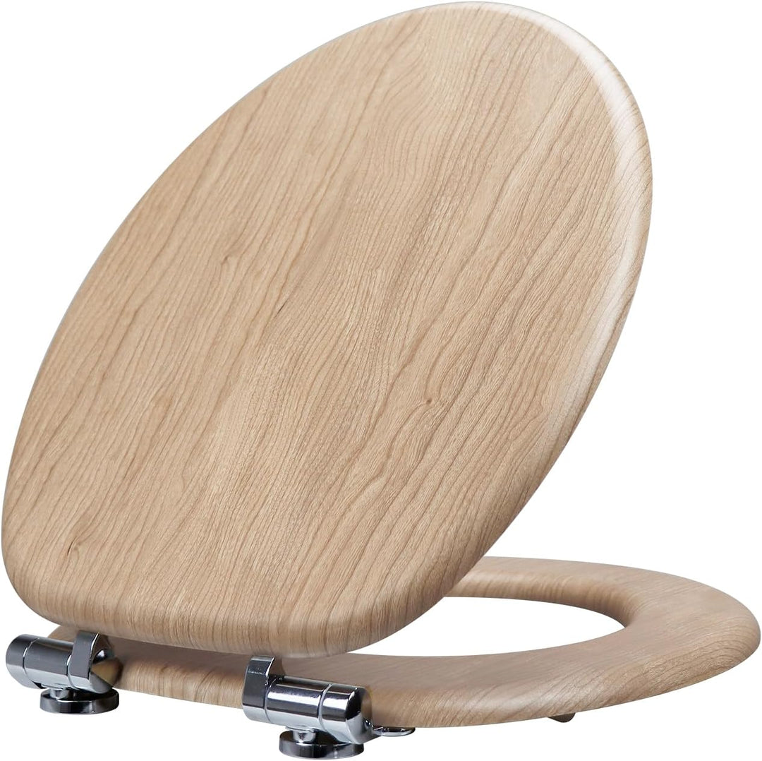 WC Sitz mit Absenkautomatik, hochwertiger Toilettendeckel aus MDF Holz, Einfache Montage Stabiler Kl