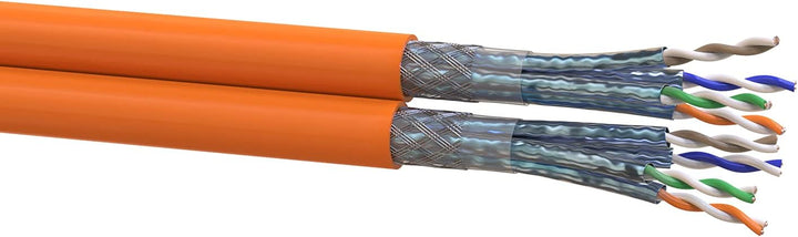 CAT7 Duplex Kabel 50m Verlegekabel Netzwerkkabel CAT 7 Twin LAN Installationskabel SFTP PIMF Netzwer