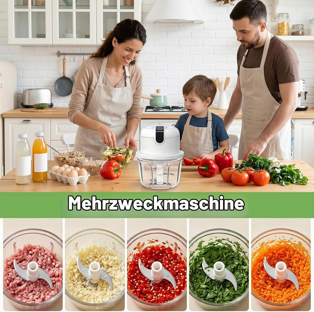 Elektrischer Küchenhacker, Mini Zwiebel Zerkleinerer Elektrisch, Zwiebelschneider Elektrisch 350ml,