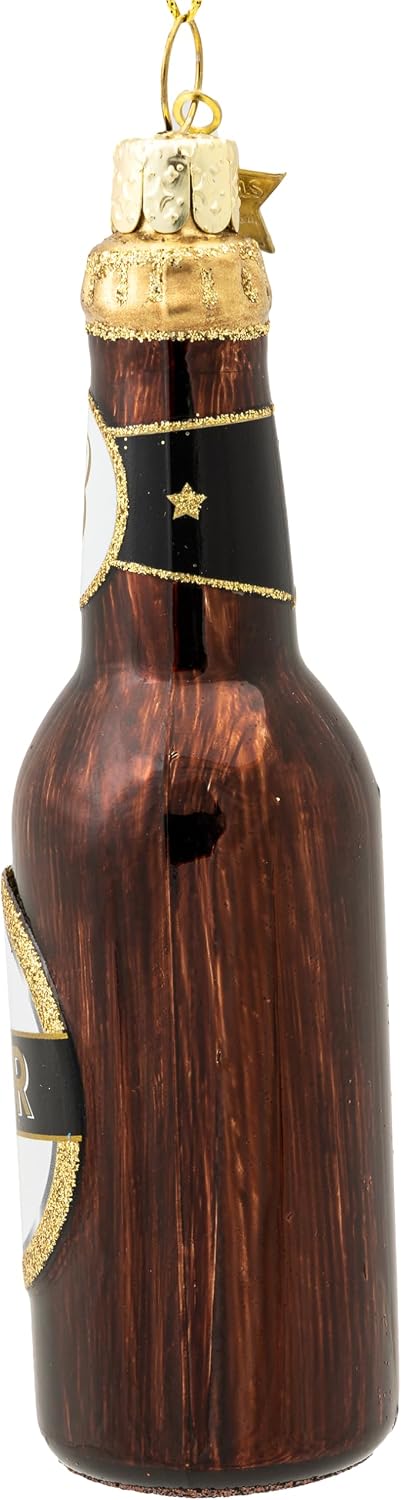 SIKORA Bierflasche besondere Weihnachtskugel Glas Christbaumschmuck Deko Figur Weihnachten Anhänger