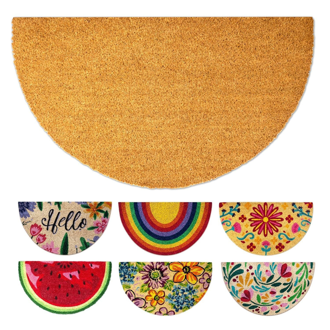 Fussmatte Kokos halbrund - Normal - 40x70 cm - Fussmatte Aussen und Innen - Fussmatten Haustür - Tür