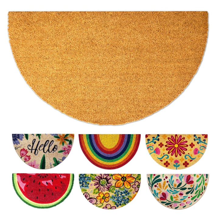 Fussmatte Kokos halbrund - Normal - 40x70 cm - Fussmatte Aussen und Innen - Fussmatten Haustür - Tür
