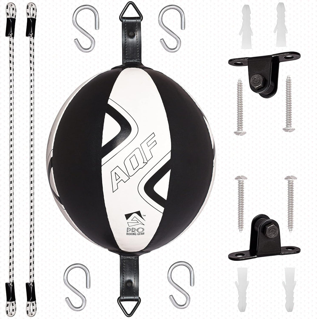 AQF Boxen Doppelendball Rex Leder Boxbirne Set MMA Punchingball Erwachsene Training Speedball Set Bl