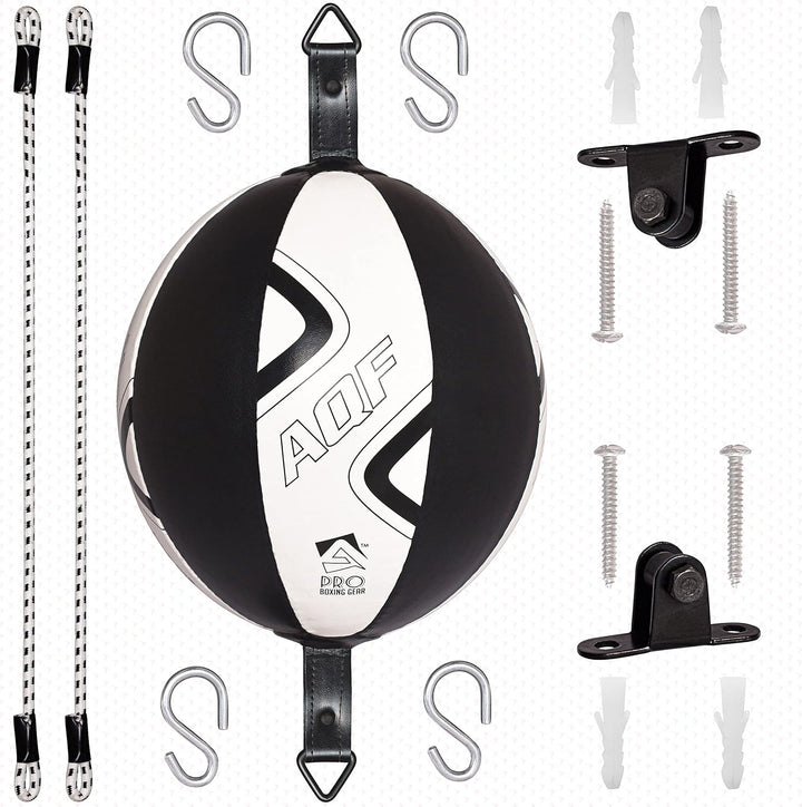 AQF Boxen Doppelendball Rex Leder Boxbirne Set MMA Punchingball Erwachsene Training Speedball Set Bl