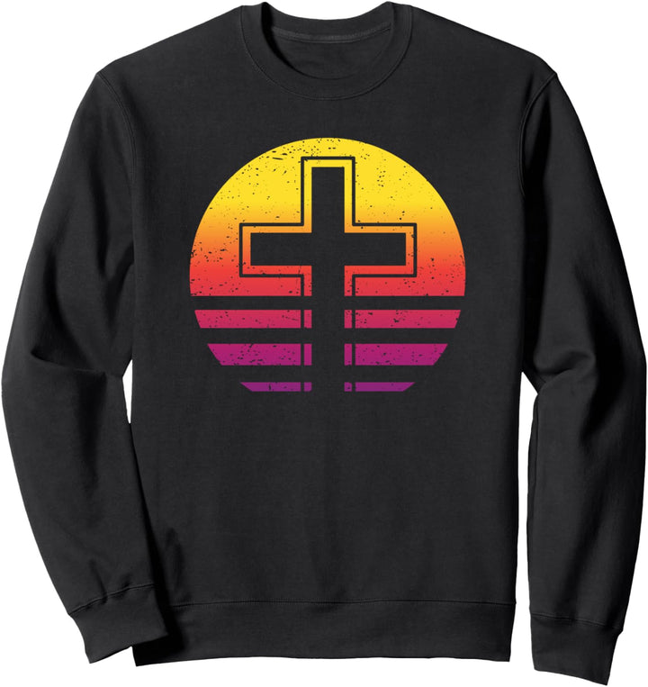 Jesus Kreuz Retro Style Vintage Sweatshirt