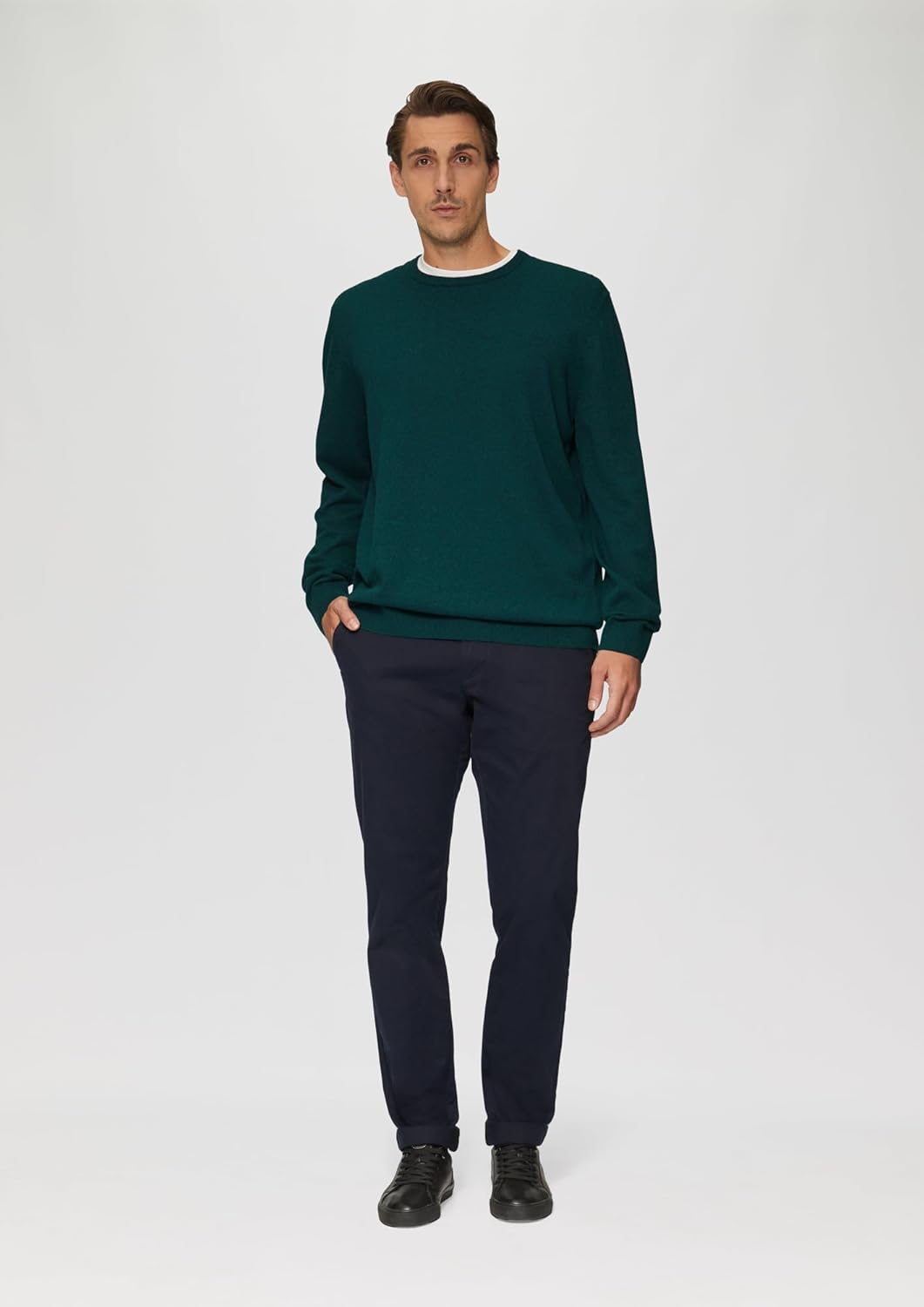 s.Oliver Baumwollpullover mit Logo-Stickerei L Petrol, L Petrol