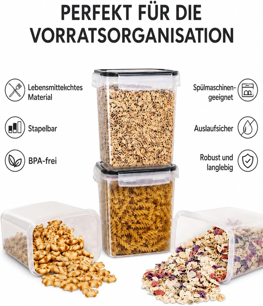 Vorratsdosen 10er Set 2L mit Deckel, BPA-frei
