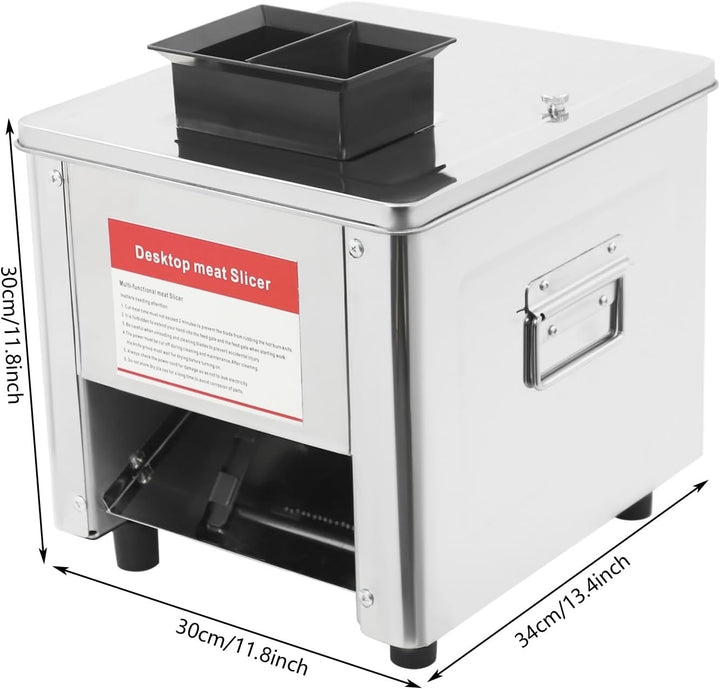 Edelstahl Fleischschneidemaschine, 850W 220V Meat Slicer mit 3.5mm/5mm/15mm Dicke, Elektrischer Flei