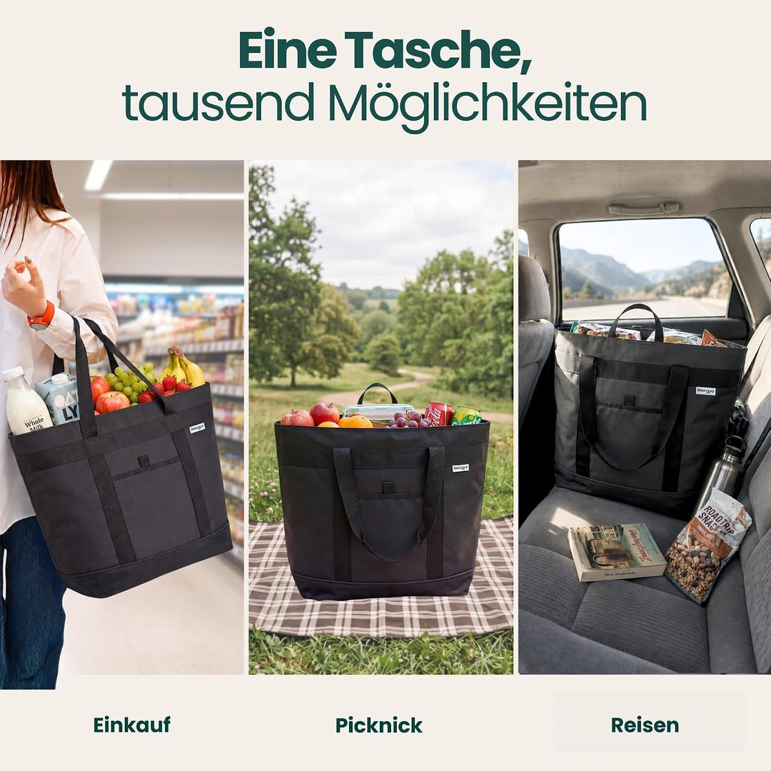 Kühltasche Gross 40L Faltbar - Isoliertasche für Strand und Camping
