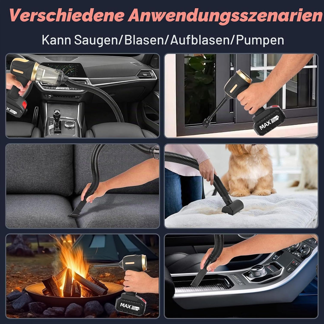 Tiazhan Handstaubsauger, 21000 Pa/120W Handstaubsauger Auto, 7 in 1 Staubsauger und USB-Anschluss, m