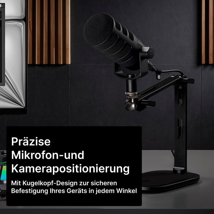 RØDE DS3 Desktop Studio Arm mit gewichtetem Boden, präzisem Kugelkopf, universeller 1/4" und 5/8" Ha