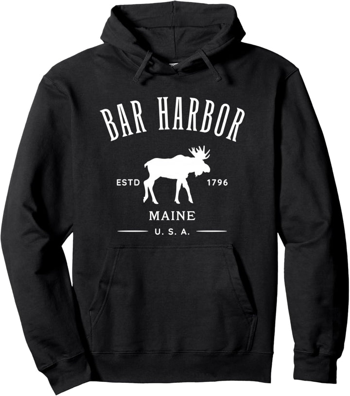 Bar Harbor Maine USA mit Elch Design Souvenir Pullover Hoodie