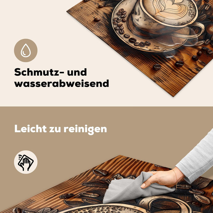 KitchenYeah© Herdabdeckplatte 77x59 cm Einteilig Küche Herdabdeckung Induktionsfeld Ceranfeld Herdab