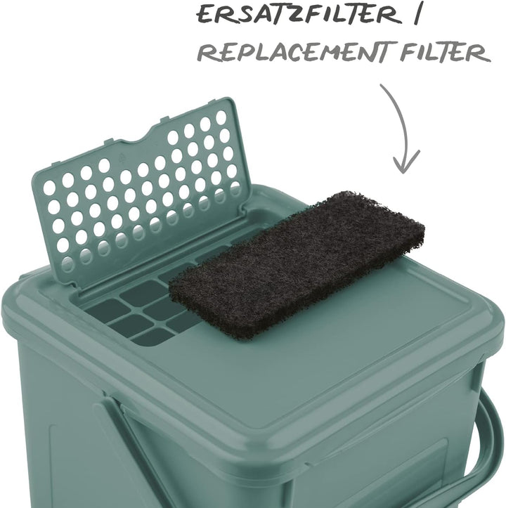 Rotho Komposteimer Bio 9 L mit Aktivkohle Komposteimer Biomüll Abfalleimer